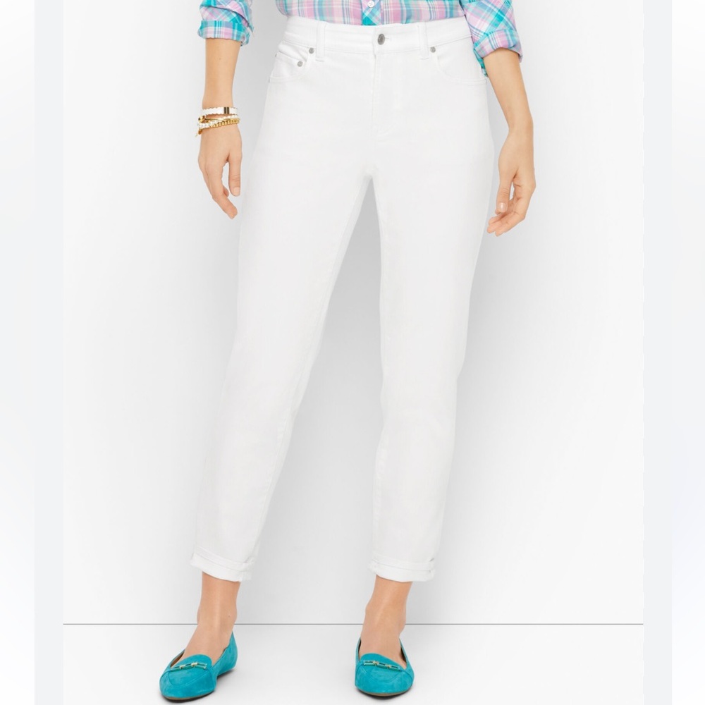 Talbots Flawless Jegging Long Ankle Women's White Jeans Size 14